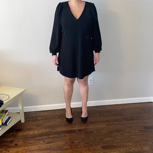 City Chic Long Sleeve Shift Black Dress (Plus size)